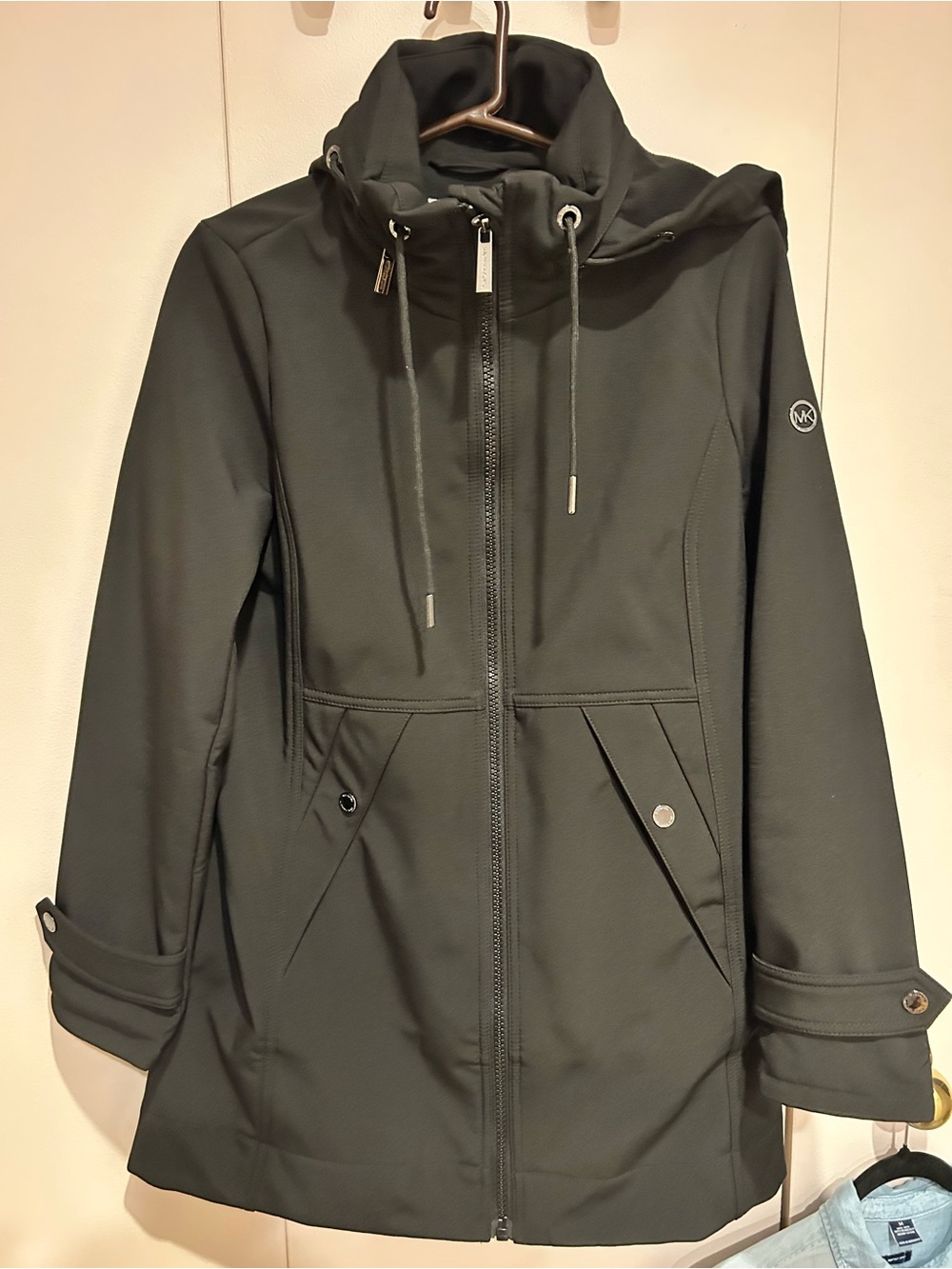 MIchael Kors fleece inside Black Hooded Jacket